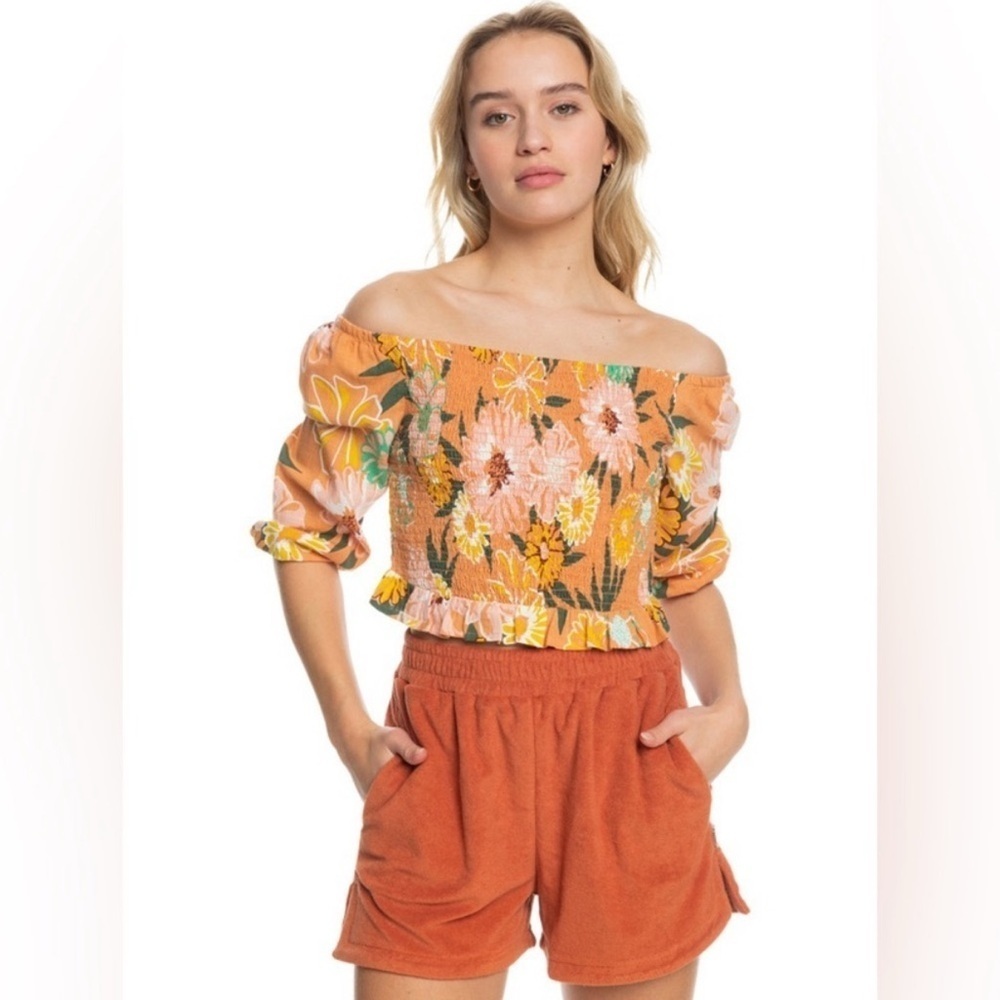 Roxy Like The Sun Again Printed Off-The-Shoulder Top